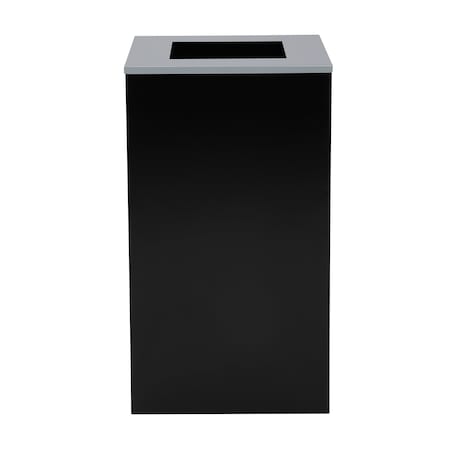 Alpine Industries Square Recycling Bin, 29 Gallons, Black Can, Square Opening Lid ALP4450-KIT-BLK-S
